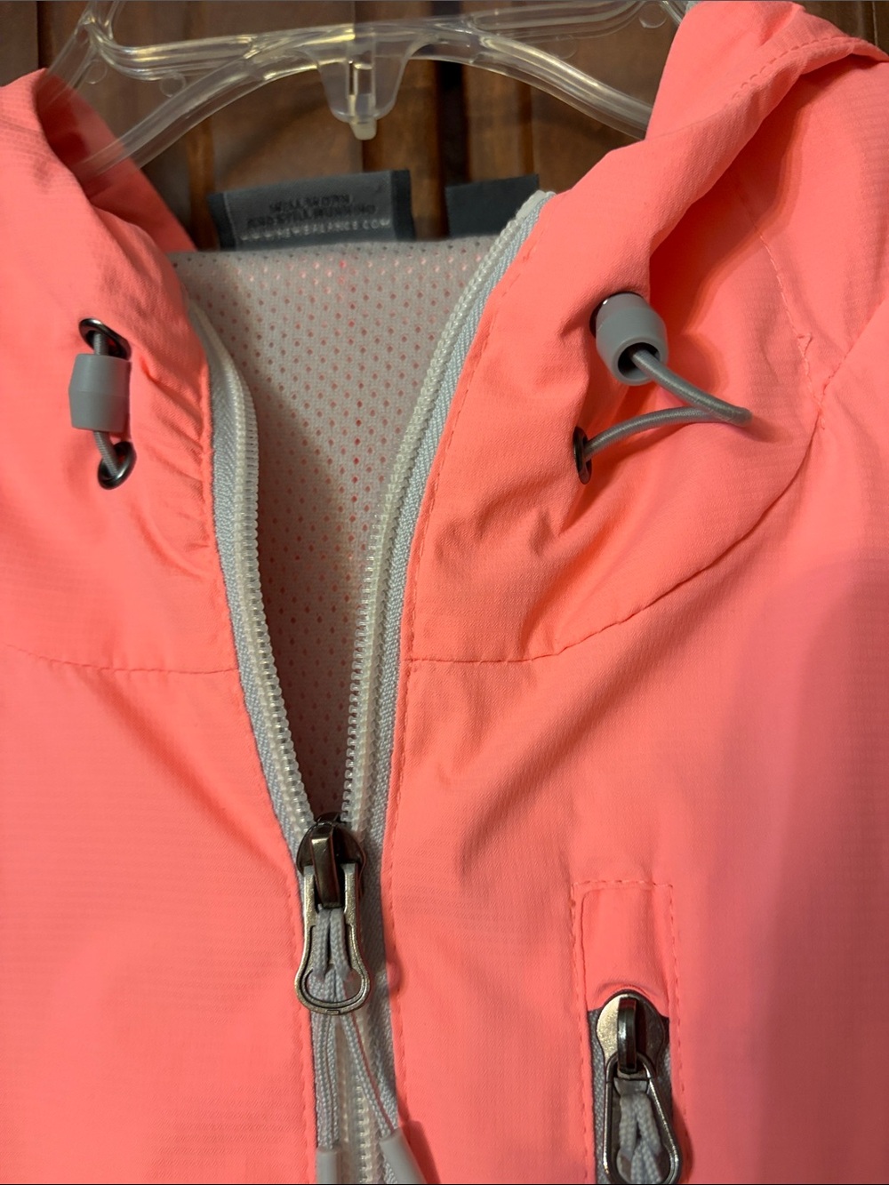 New Balance Coral/Pink Neon Windbreaker Jacket XL - Picture 4 of 10